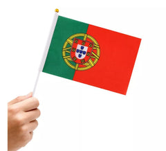 Banderín de Portugal con Mango de 14x21 cm