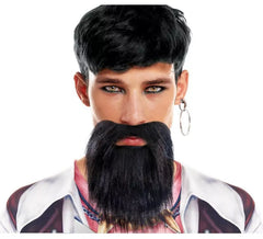 Barba negra oscura larga