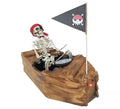 Barco Pirata con Esqueleto marrón de 31x39,5x18 cm