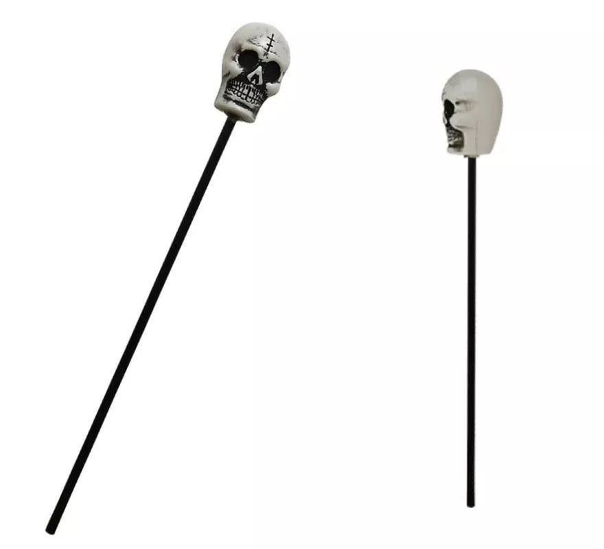 Translation missing: es.Bastón negro de 1,16 mtrs con calavera de 18 cm