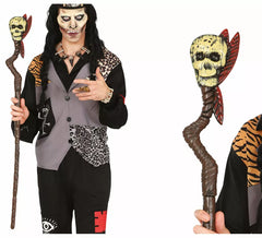 Bastón Vudú con Calavera y Plumas de 100 cm