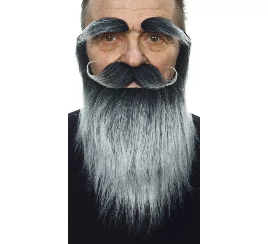 Translation missing: es.Bigote con Barba y Cejas canoso