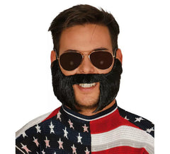 Bigote con patillas extra grandes de rockero