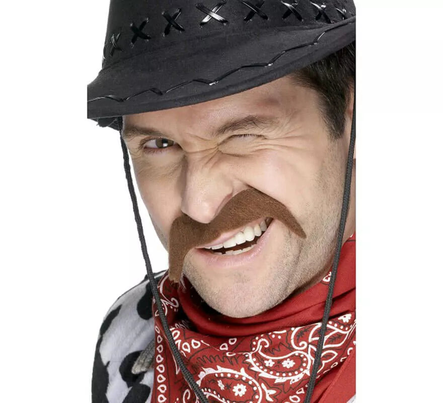 Translation missing: es.Bigote Cowboy color Castaño para hombre