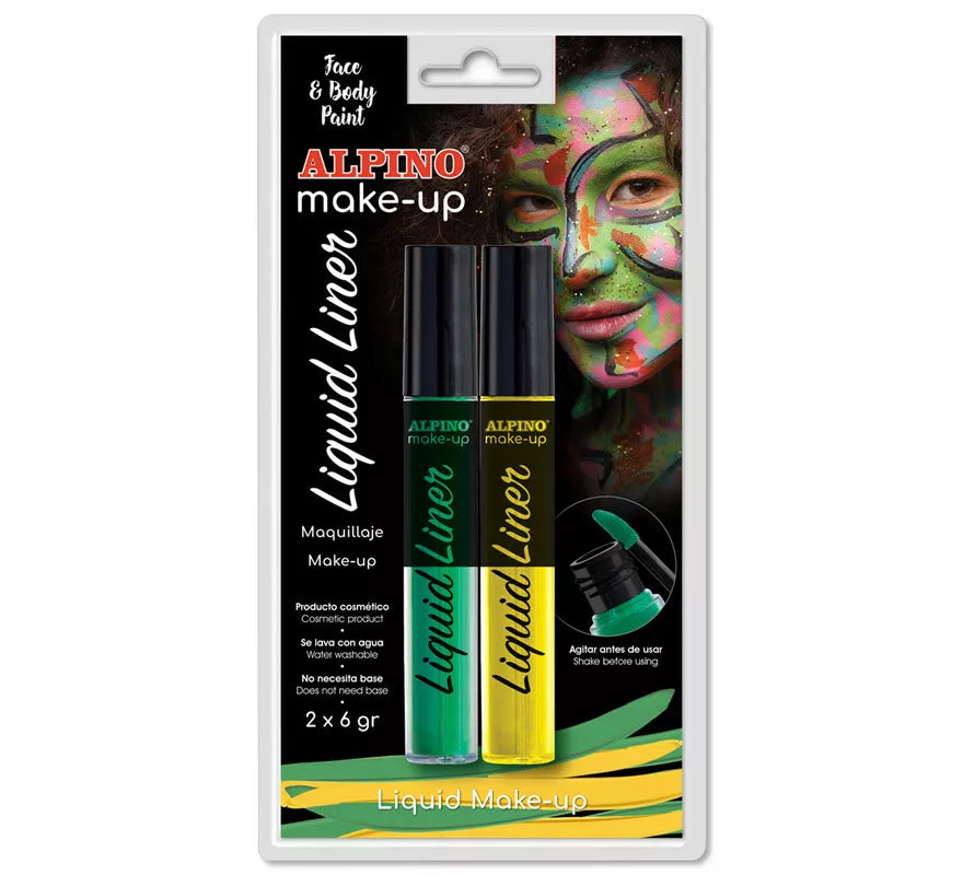 Translation missing: es.Blíster de Maquillaje Líquido Liner Amarillo y Verde (2 unidades de 6 grs)