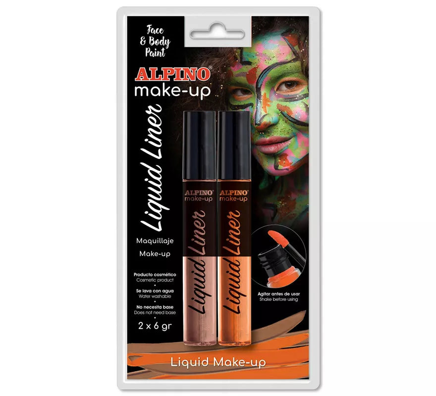 Translation missing: es.Blíster de Maquillaje Líquido Liner Naranja y Marrón (2 unidades de 6 grs)