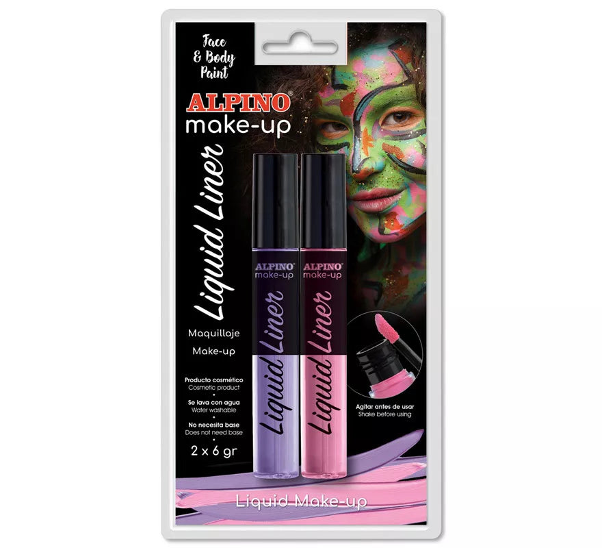 Translation missing: es.Blíster de Maquillaje Líquido Liner Rosa y Lila (2 unidades de 6 grs)