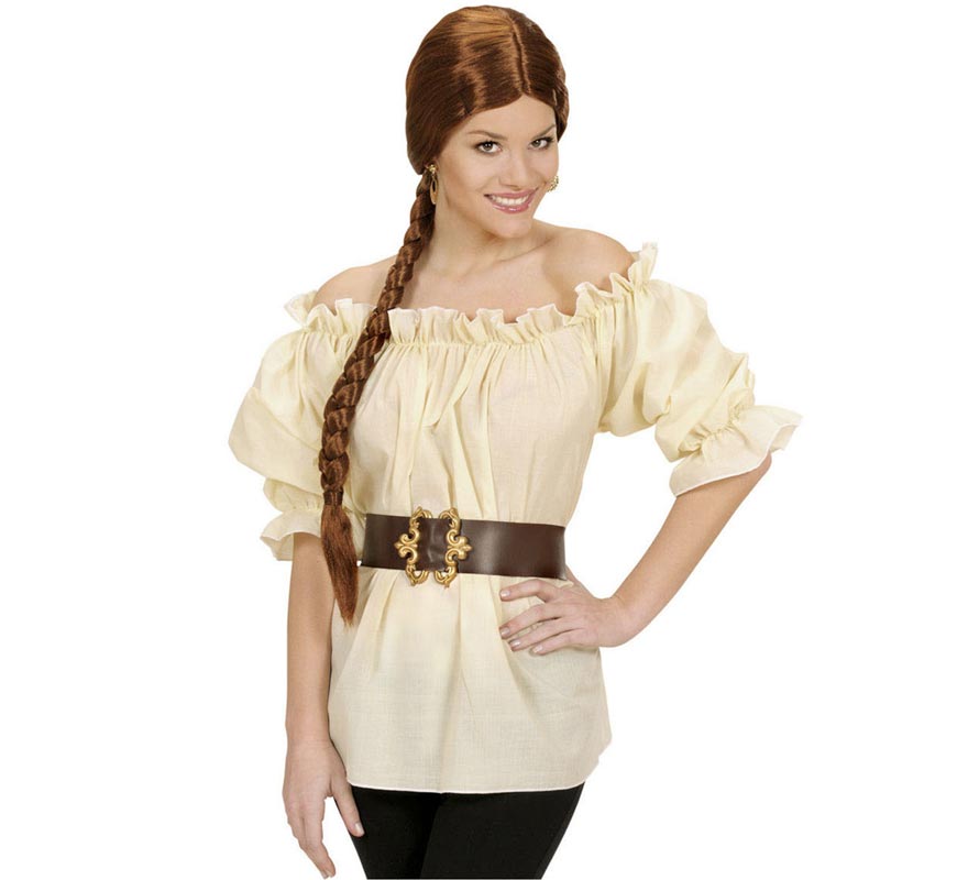 Translation missing: es.Blusa Beige Pirata Medieval para mujer