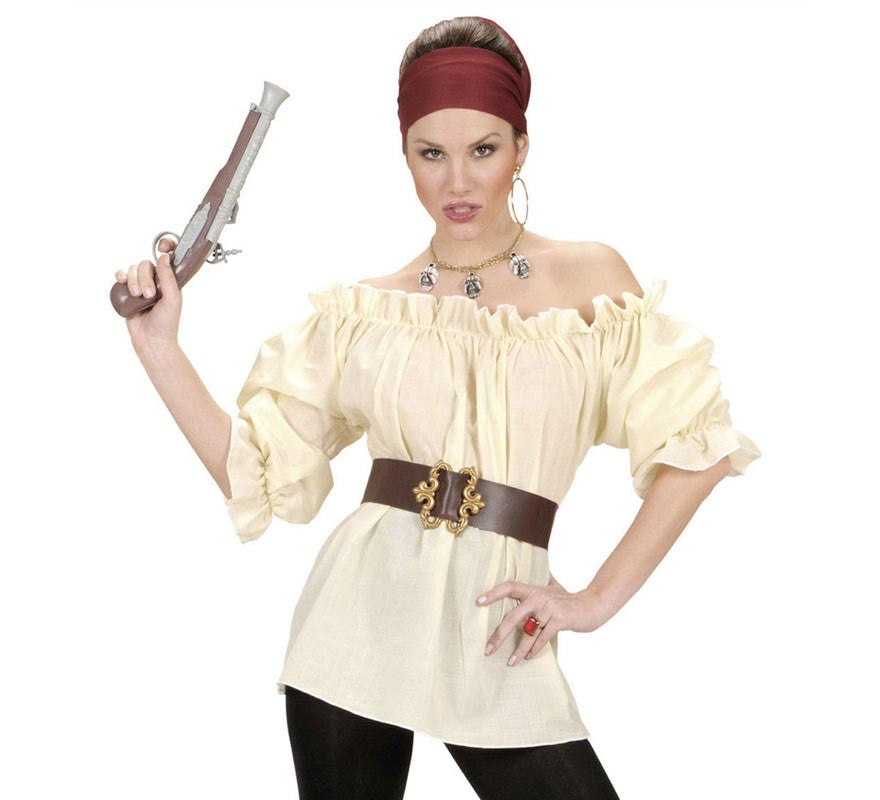 Translation missing: es.Blusa Beige Pirata Medieval para mujer
