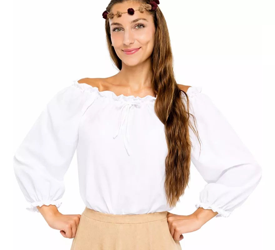 Translation missing: es.Blusa Medieval blanca para mujer