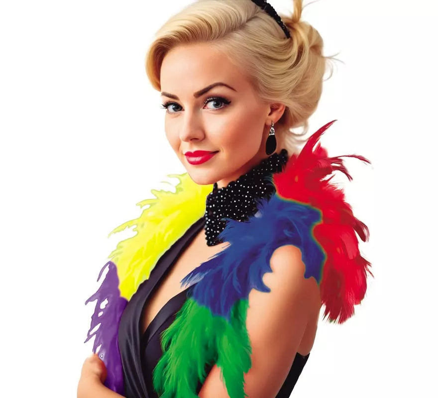 Translation missing: es.Boa de 40 gr de plumas Multicolor de 180 cm