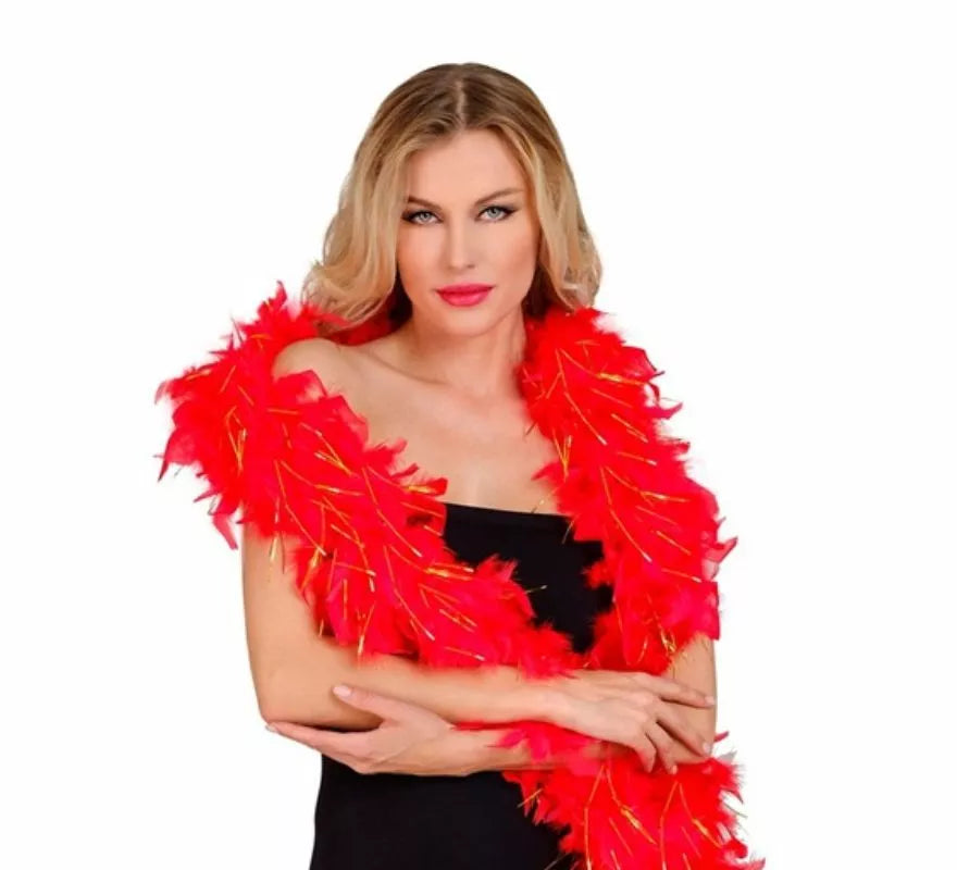 Translation missing: es.Boa de Plumas con espuma dorada de 1,80 m y 50 g en varios colores