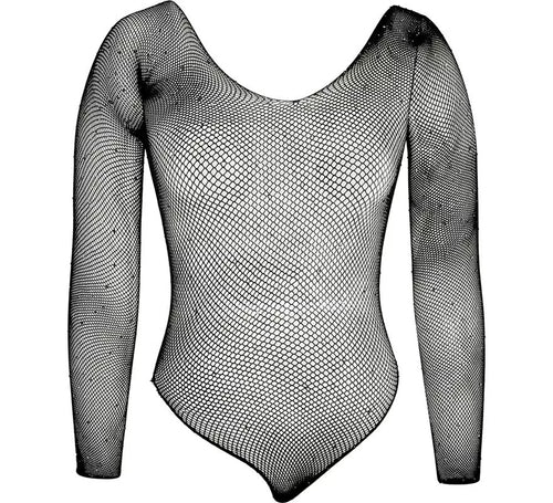 Body negro con Pedrería para mujer