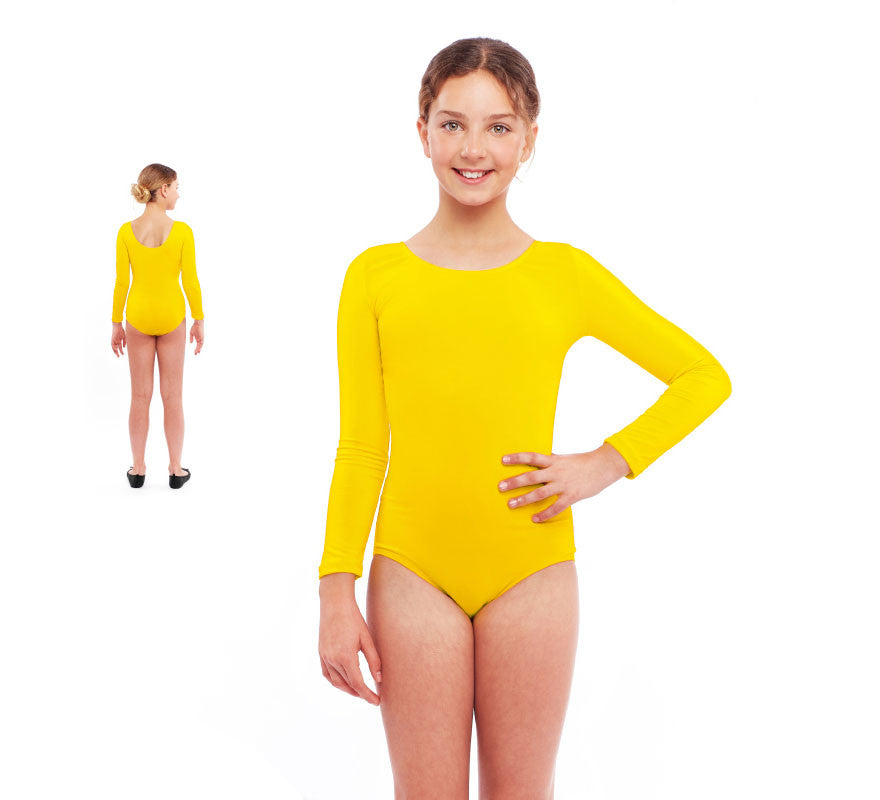 Translation missing: es.Body o Maillot amarillo manga larga para niña