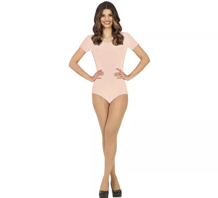 Translation missing: es.Body o Maillot Beige manga corta para mujer