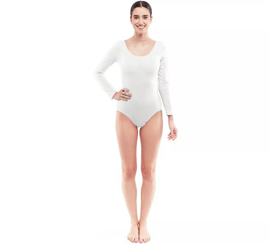Translation missing: es.Body o Maillot blanco manga larga para mujer