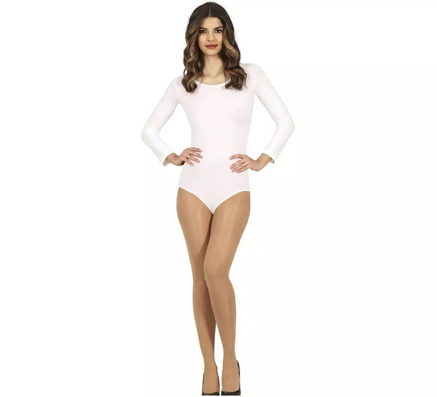 Translation missing: es.Body o Maillot Blanco manga larga para mujer