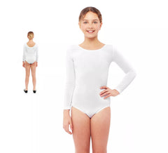 Body o Maillot blanco manga larga para niña