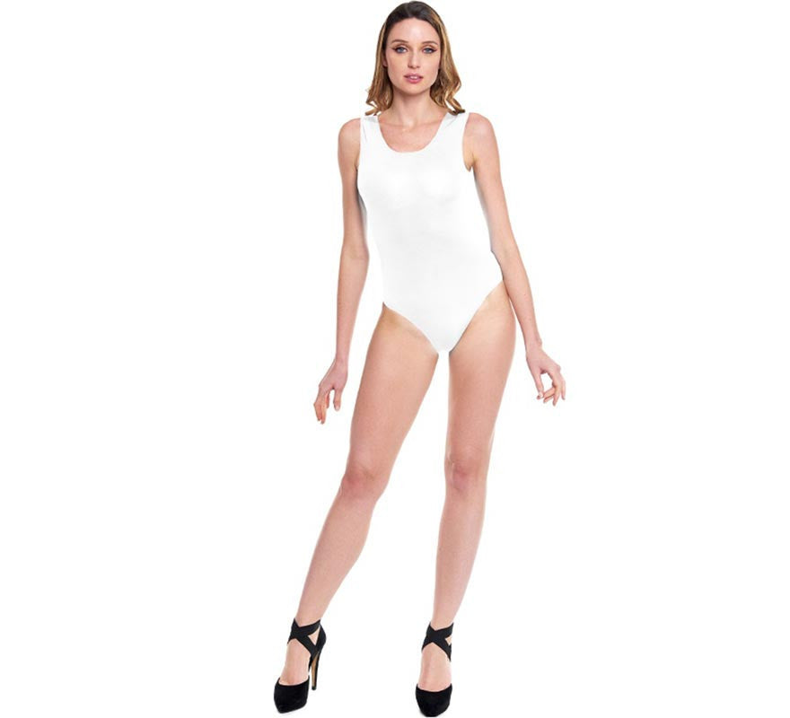 Translation missing: es.Body o Maillot con tirante ancho blanco para mujer