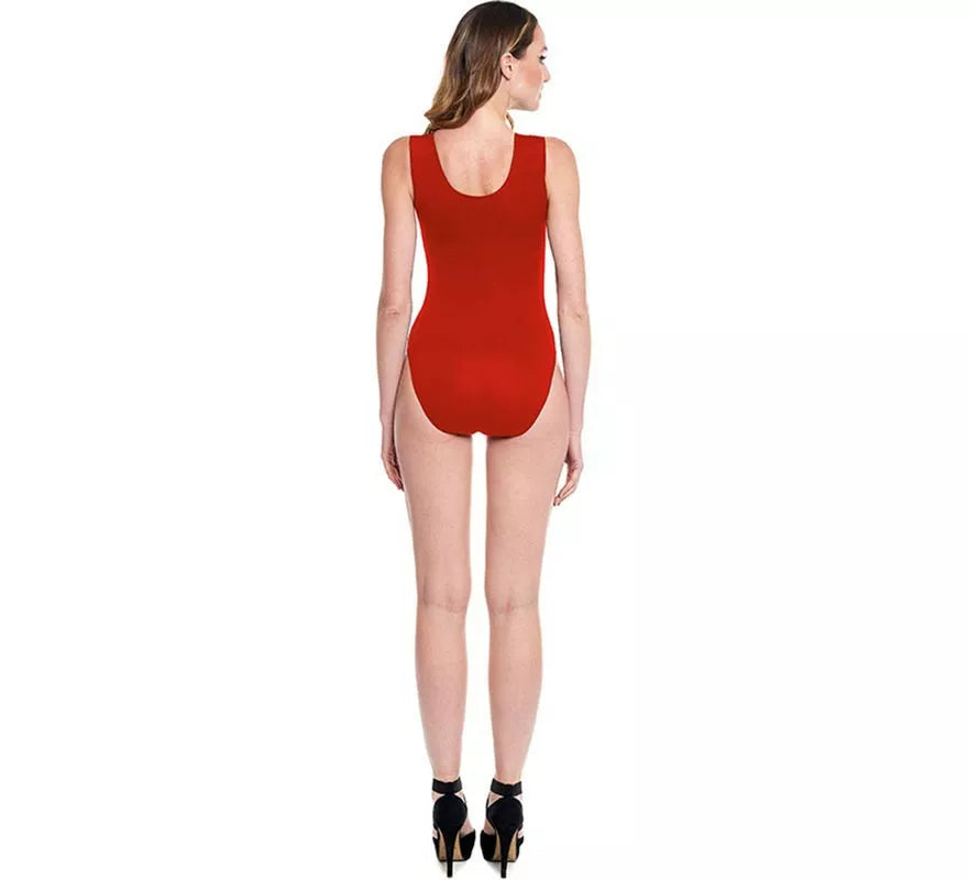 Translation missing: es.Body o Maillot con tirante ancho rojo para mujer