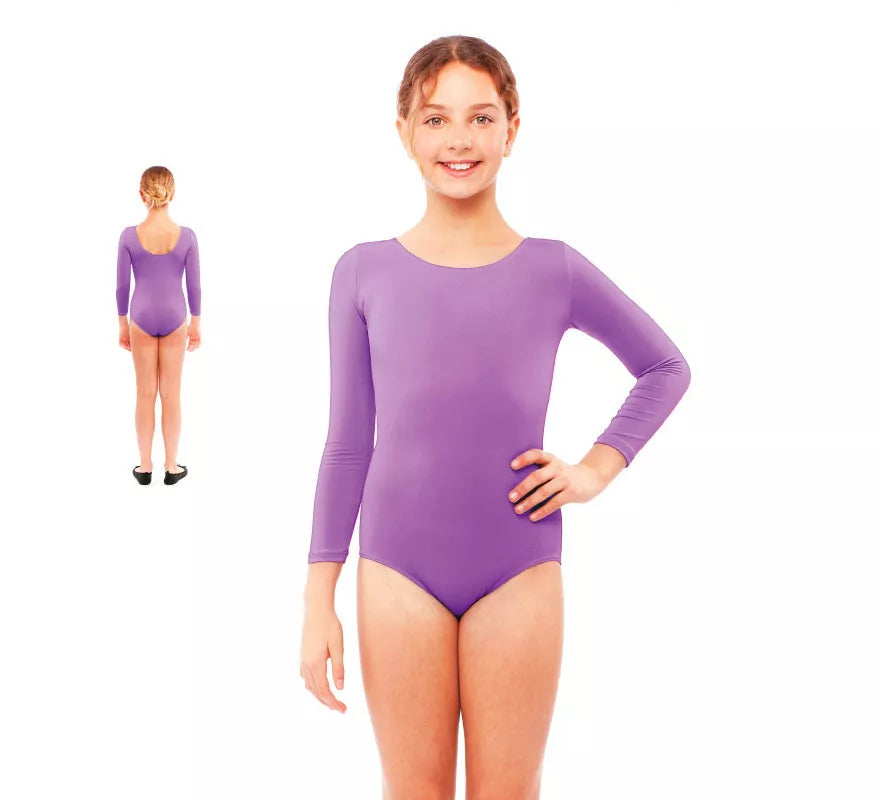 Translation missing: es.Body o Maillot morado manga larga para niña