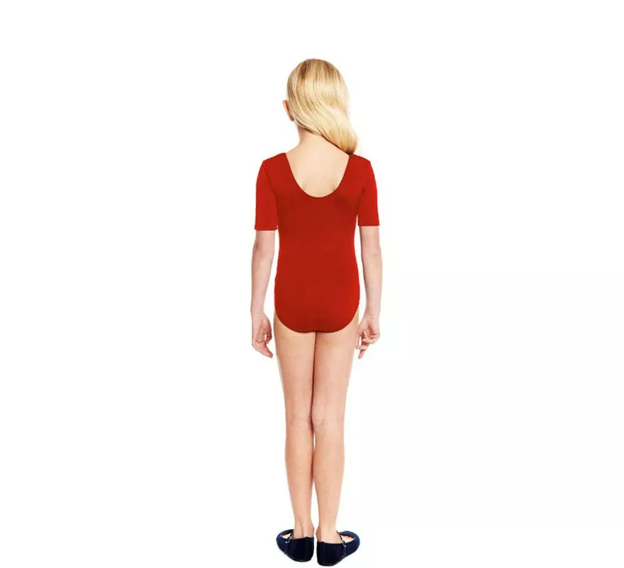 Translation missing: es.Body o Maillot rojo manga corta para niña