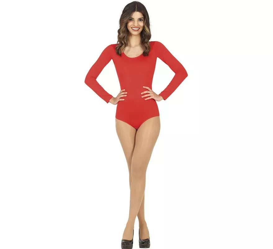 Translation missing: es.Body o Maillot Rojo manga larga para mujer