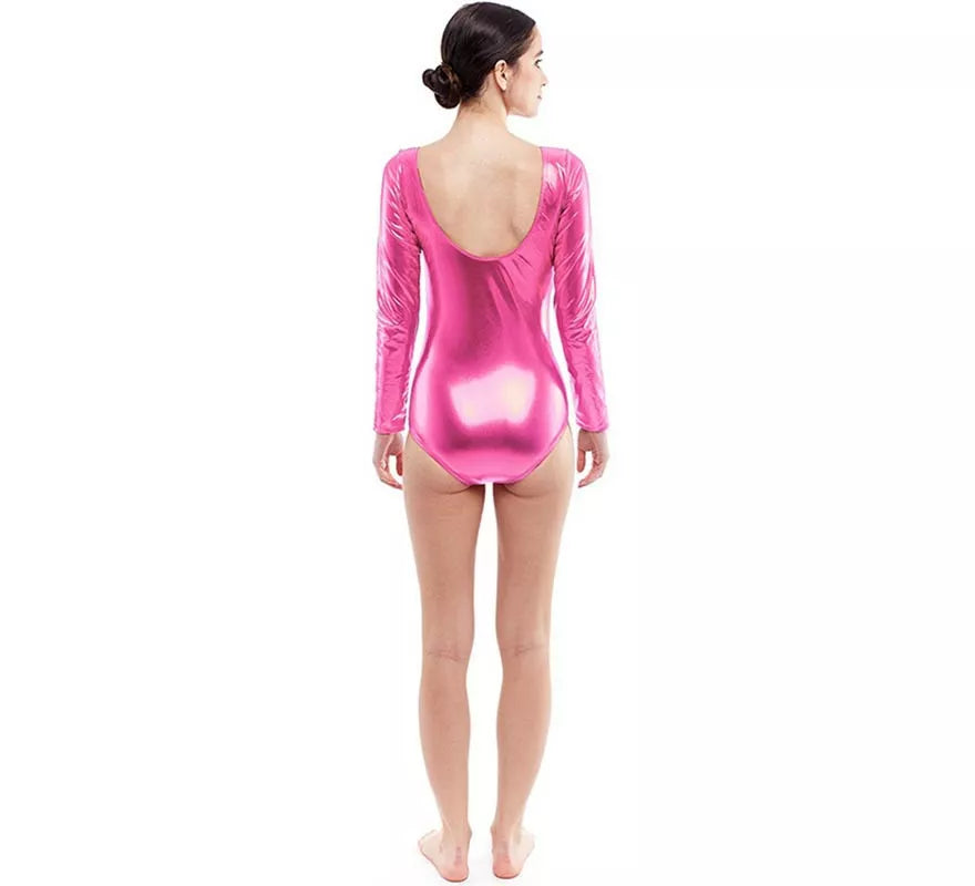 Translation missing: es.Body o Maillot rosa metal manga larga para mujer