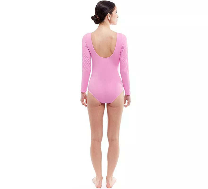 Translation missing: es.Body o Maillot rosa suave manga larga para mujer