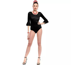 Body o maillot Sevillana Licra con Volante negro para mujer