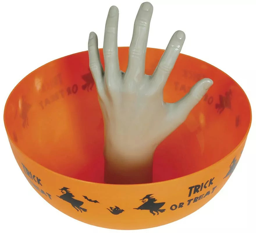 Bol naranja con Mano 25 cm