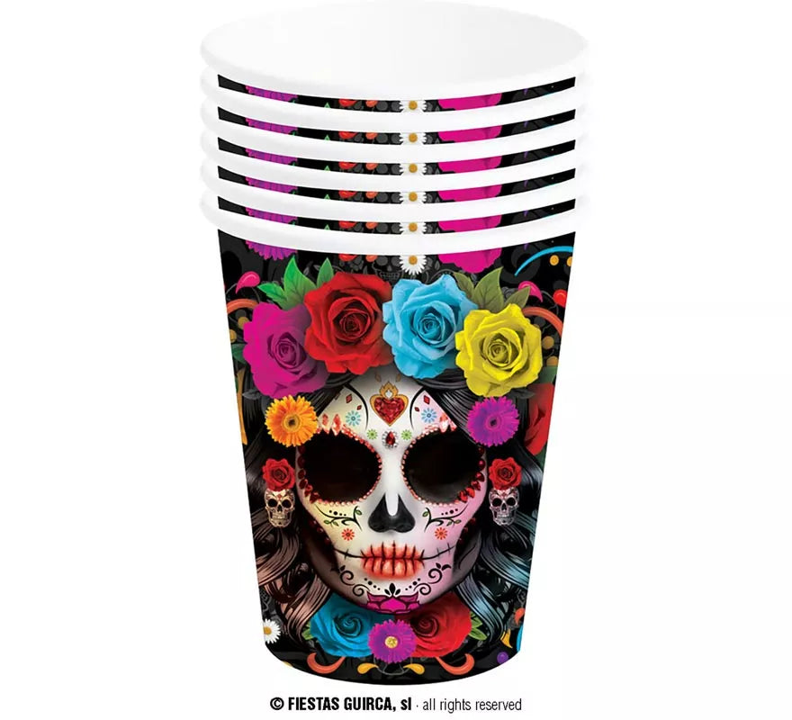 Translation missing: es.Pack de 6 Vasos Catrina Colorida de 240 ml