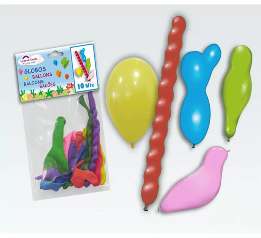 Translation missing: es.Bolsa de 10 Globos de látex Mixtos de colores