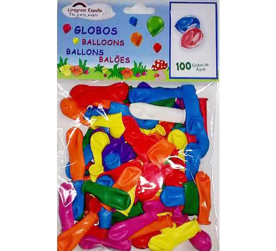 Translation missing: es.Bolsa de 100 Globos látex de Agua de colores