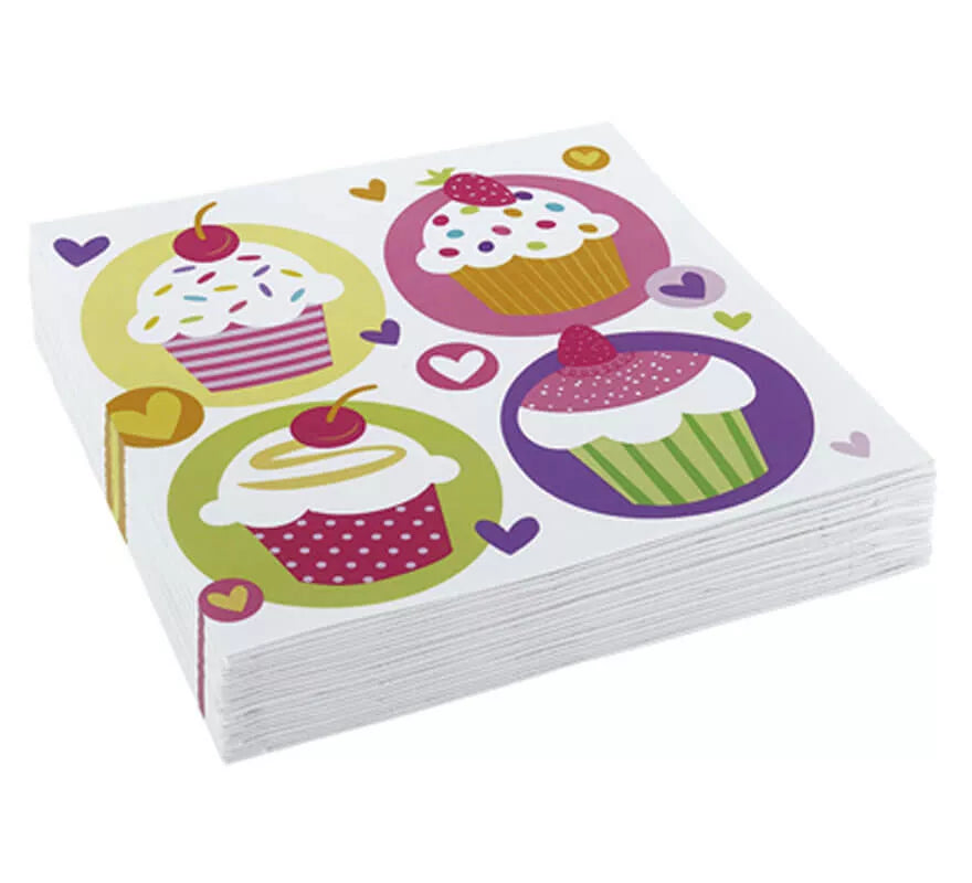 Translation missing: es.Bolsa de 20 Servilletas de Cupcake de 33x33 cm