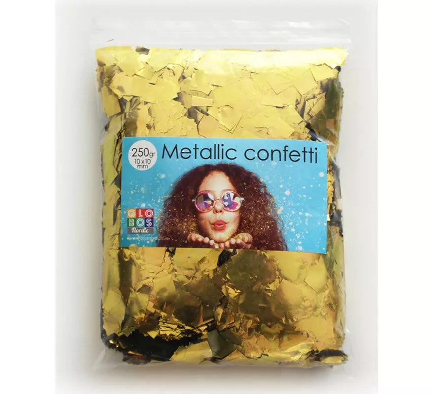 Translation missing: es.Bolsa de 250 g de Confetti Color Oro cuadrado de 10x10 mm