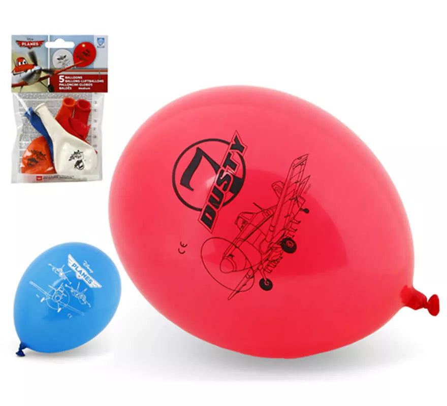 Translation missing: es.Bolsa de 5 Globos de Aviones colores surtidos de 23 cm