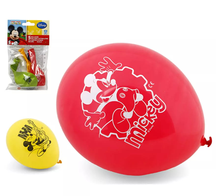 Translation missing: es.Bolsa de 5 Globos de Mickey colores surtidos de 23 cm