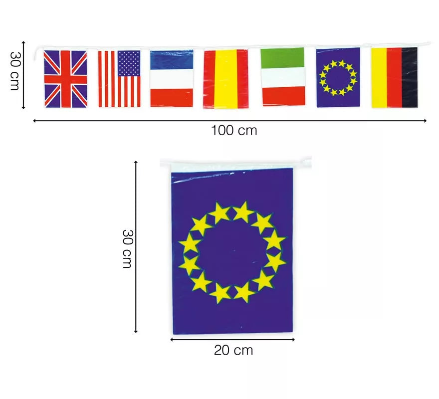 Translation missing: es.Bolsa de 50m de Bandera Internacional de 20x30cm de plástico