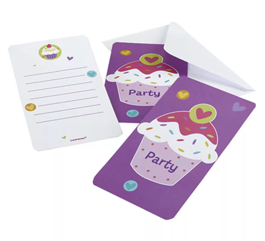 Translation missing: es.Bolsa de 6 Invitaciones de Cupcake con sobres