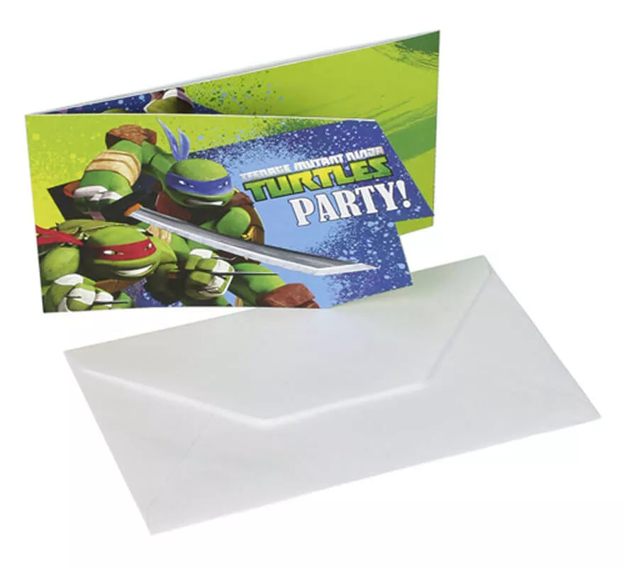 Translation missing: es.Bolsa de 6 Invitaciones de las Tortugas Ninja Mutantes