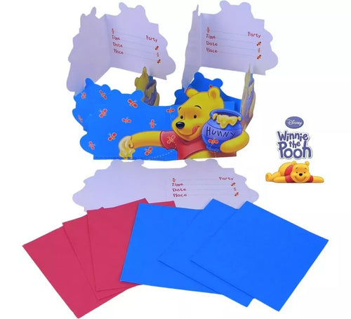 Bolsa de 6 invitaciones Winnie y friends.