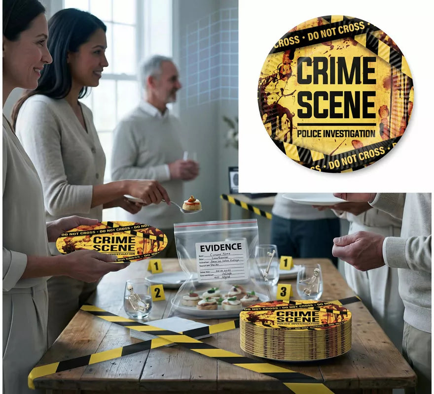 Translation missing: es.Bolsa de 6 Platos Escena de Crimen de 23 cm