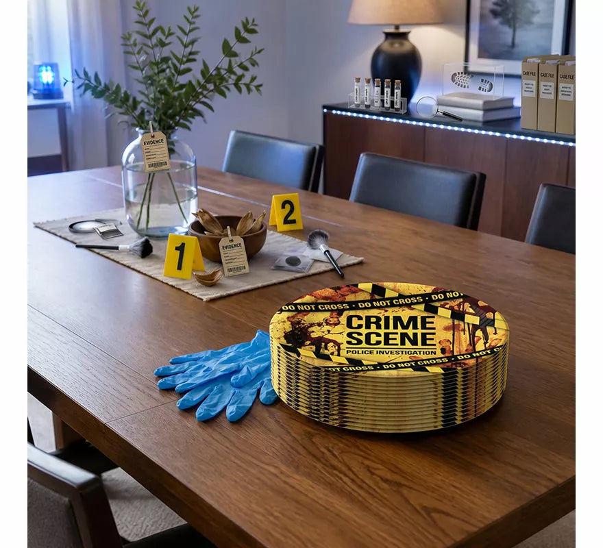 Bolsa de 6 Platos Escena de Crimen de 23 cm