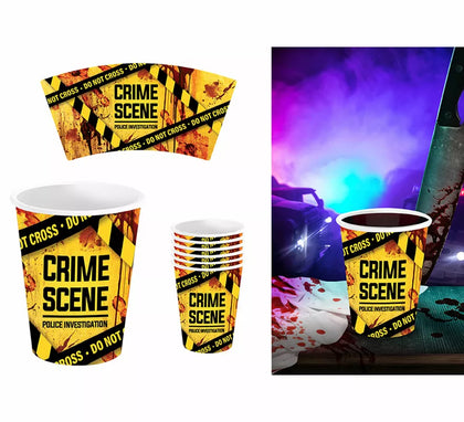 Bolsa de 6 Vasos Escena de Crimen 9 cm