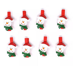 Bolsa de 8 Pinzas Muñeco de Nieve 3 cm