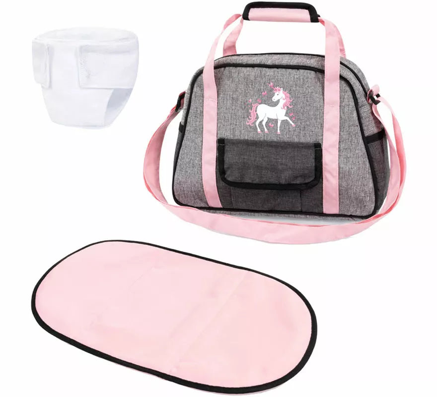 Translation missing: es.Bolsa de Guardería rosa y gris para Muñecas