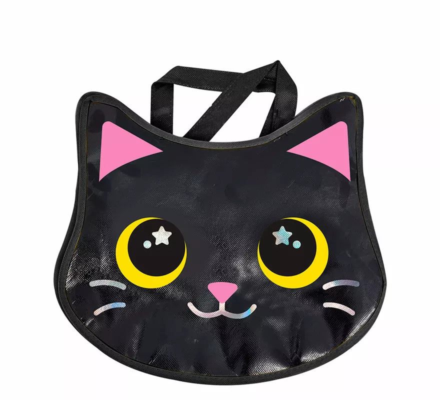 Bolsa Gato negro Metalizada de 29x31 cm