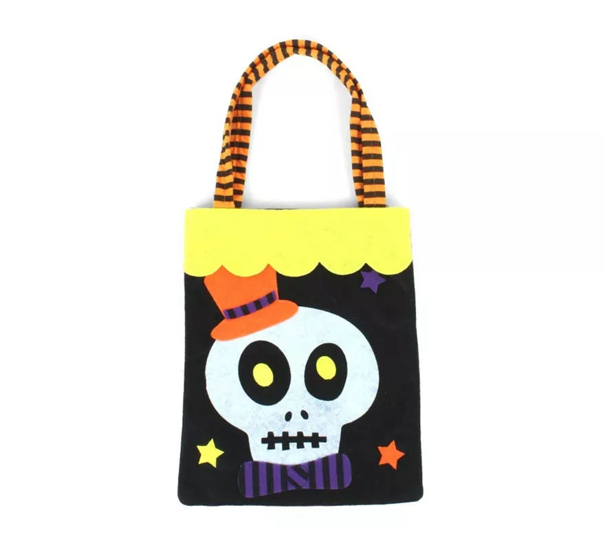 Translation missing: es.Bolsa para dulces Calavera de fieltro de 28x20 cm