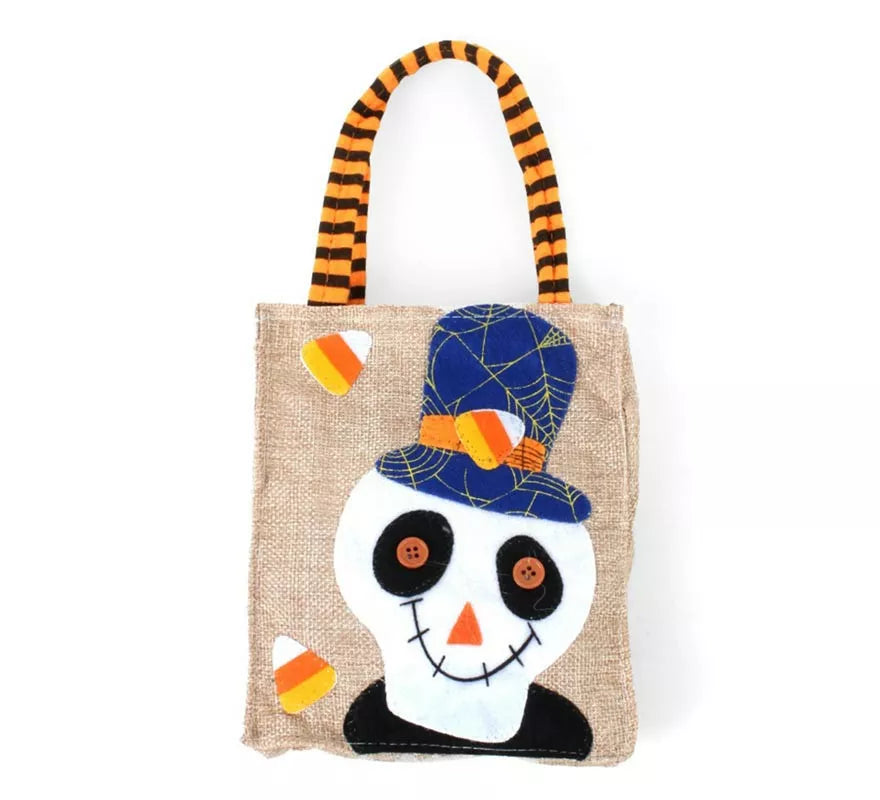 Translation missing: es.Bolsa para dulces Calavera de lino de 20x15 cm